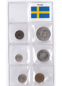 Svezia set composto da 5 - 10 - 25 - 50 Ore 1 Krona - 5 Krone 